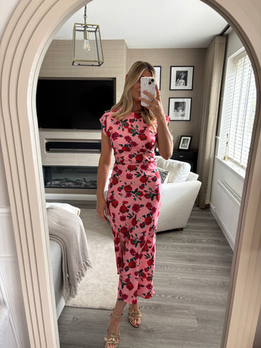 MARNIE ROSE PRINT SATIN MIDI DRESS