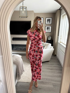 MARNIE ROSE PRINT SATIN MIDI DRESS