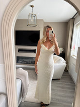 Load image into Gallery viewer, AILSA CREAM CAMI TEXTURED RUFFLE DRESS