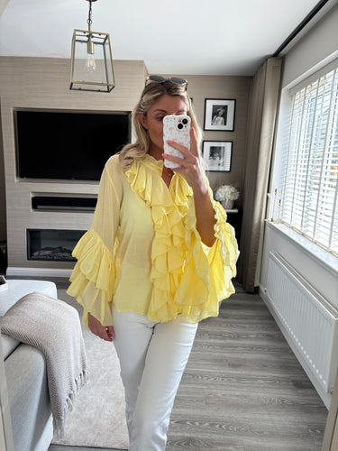 SIERRA YELLOW RUFFLE BLOUSE