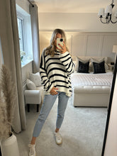 Load image into Gallery viewer, SOPHIE BLACK CHUNKY STRIPE KNIT JUMPER