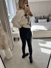 Load image into Gallery viewer, ANYA BLACK LEATHER LOOK JEGGINGS
