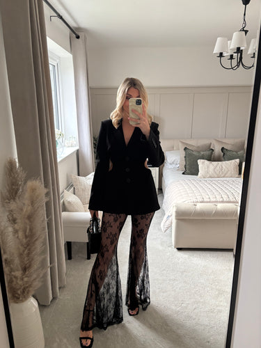 SADIE SHEER LACE BLACK FLARES
