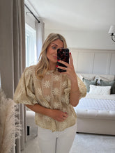 Load image into Gallery viewer, ENZO BRONZE EMBROIDERED BLOUSE