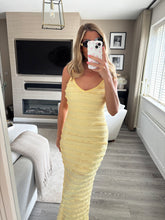 Load image into Gallery viewer, AILSA YELLOW STRAPPY CAMI TEXTURED DRESS