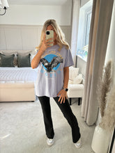 Load image into Gallery viewer, WILD AND FREE LILAC SLOGAN OVERSIZED TEE