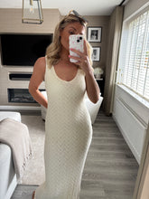 Load image into Gallery viewer, JESS CREAM LACE LINED SLEEVELESS MIDI DRESS