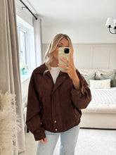 Load image into Gallery viewer, GINA BROWN FAUX SUEDE JACKET