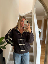 Load image into Gallery viewer, ERIN CHARCOAL SIDE STRIPE JACKET