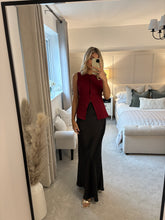 Load image into Gallery viewer, LUCY BLACK SATIN MAXI SKIRT
