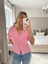 Load image into Gallery viewer, TIA PINK GOLD BUTTON TOP