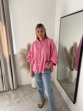 Load image into Gallery viewer, CICI PINK LEOPARD PRINT BATWING SLEEVE BLOUSE