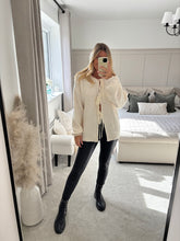 Load image into Gallery viewer, EVA BEIGE BOUCLE TIE FRONT CARDIGAN