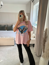Load image into Gallery viewer, WILD AND FREE PINK SLOGAN OVERSIZED TEE