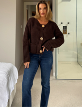 Load image into Gallery viewer, ZARA BROWN CHUNKY KNIT CARDIGAN