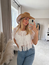 Load image into Gallery viewer, ESTHER WHITE LACE TIERED TOP