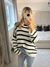 Load image into Gallery viewer, SOPHIE NAVY CHUNKY STRIPE KNIT JUMPER
