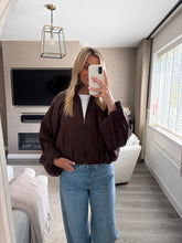 Load image into Gallery viewer, JULES BROWN BUBBLE HEM LIGHTWEIGHT JACKET