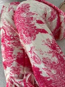 ISLA FUCHSIA SATIN JUNGLE PRINT TROUSERS