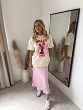 Load image into Gallery viewer, LUCY PINK SATIN MIDI SKIRT