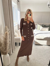Load image into Gallery viewer, LUCIE BROWN KNITTED MIDI DRESS