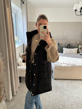Load image into Gallery viewer, ALEX BLACK LONGLINE PADDED GILET