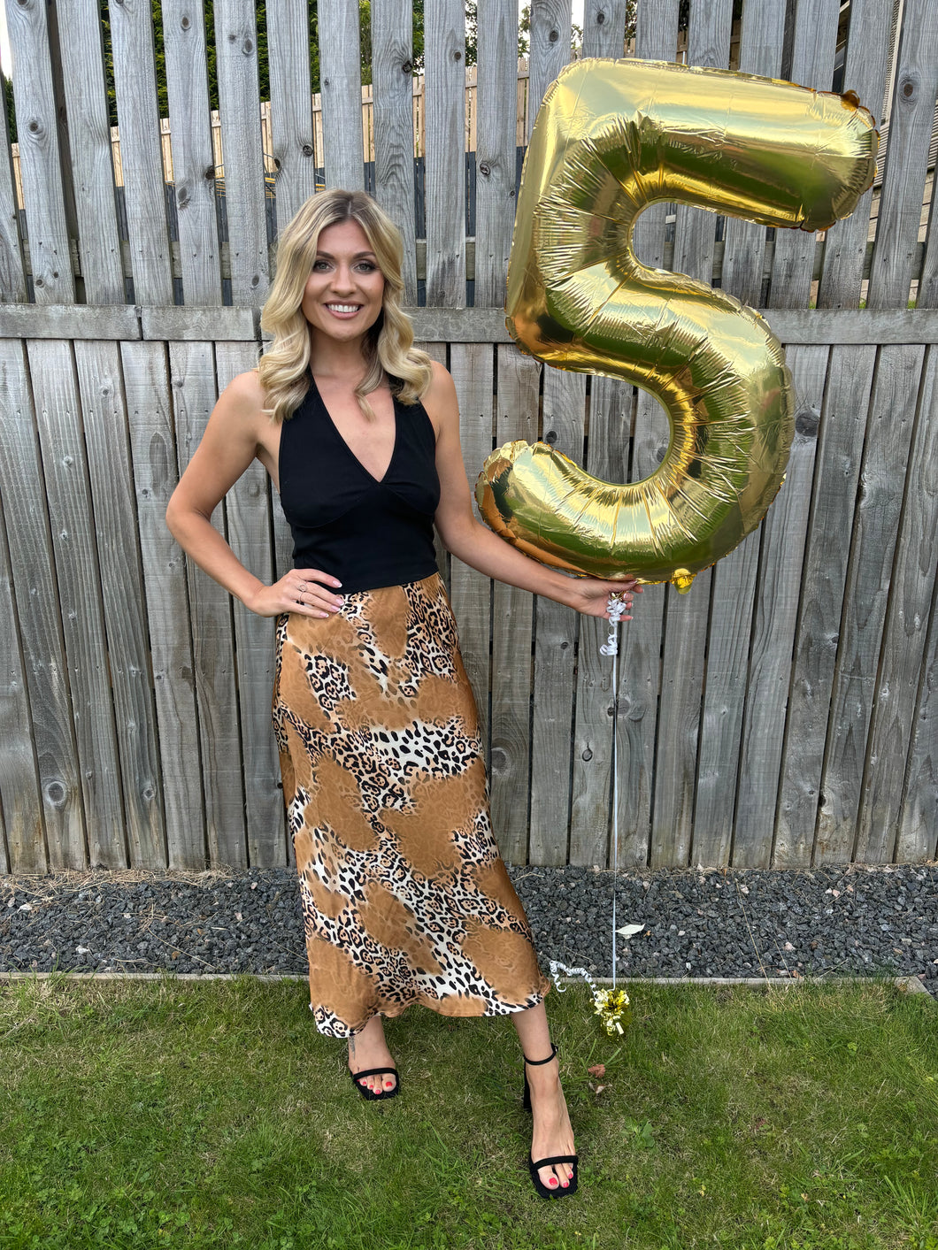 ELLIE ANIMAL PRINT SATIN SKIRT