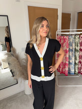 Load image into Gallery viewer, RIA GOLD BUTTON DETAIL KNIT LOUNGE SET