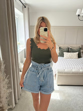 Load image into Gallery viewer, RILEY DENIM PAPERBAG SHORTS
