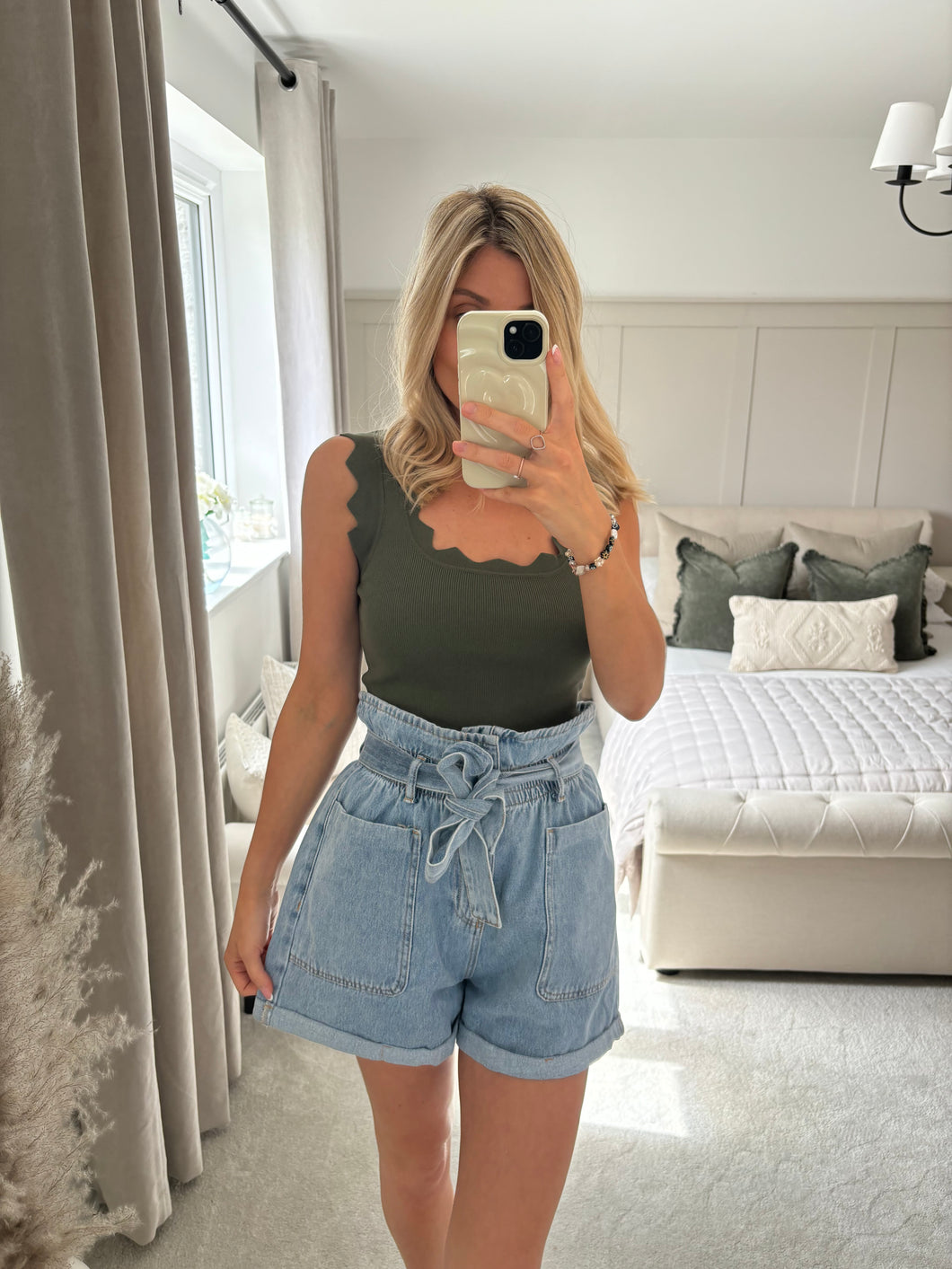 RILEY DENIM PAPERBAG SHORTS