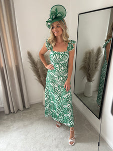 ORLA GREEN BRODERIE ANGLAISE DRESS