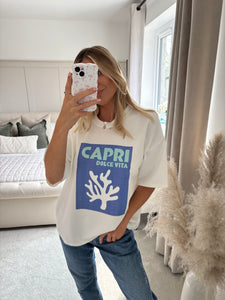 CAPRI PRINTED WHITE T SHIRT