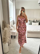 Load image into Gallery viewer, LIANA PINK AND GOLD SEQUIN MIDI DRESS