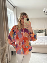 Load image into Gallery viewer, NINA PEACH SHEER MULTICOLOUR BLOUSE