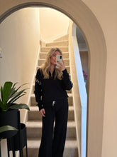 Load image into Gallery viewer, YASMIN BLACK STITCH DETAIL LOUNGEWEAR SET