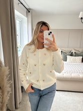 Load image into Gallery viewer, KAYLA CREAM HEART EMBOSSED JUMPER
