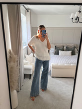 Load image into Gallery viewer, FELICITY WHITE FRINGE V NECK KNIT TOP