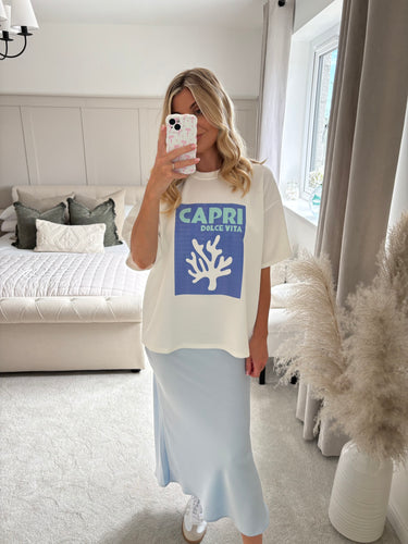 CAPRI PRINTED WHITE T SHIRT