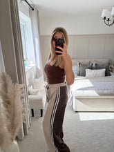 Load image into Gallery viewer, ALICIA HALF LEOPARD BEIGE SIDE STRIPE JOGGERS