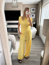 Load image into Gallery viewer, BELLA YELLOW ASYMMETRIC TOP &amp; TROUSER COORD