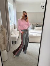 Load image into Gallery viewer, ALICIA HALF LEOPARD GREY SIDE STRIPE JOGGERS