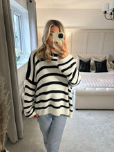 Load image into Gallery viewer, SOPHIE BLACK CHUNKY STRIPE KNIT JUMPER