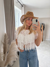 Load image into Gallery viewer, ESTHER WHITE LACE TIERED TOP