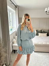 Load image into Gallery viewer, ZARA BLUE SPARKLE RUFFLE SKIRT SET
