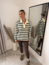 Load image into Gallery viewer, NAOMI WHITE STRIPE RUGBY STYLE TOP