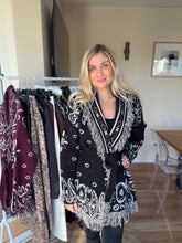 Load image into Gallery viewer, ANGEL BLACK PAISLEY PRINT BELTED CARDIGAN
