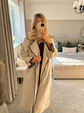 Load image into Gallery viewer, SALLY CONTRAST STITCH EDGE LONG COAT