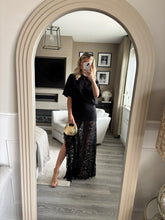 Load image into Gallery viewer, EVIE BLACK LACE SKIRT &amp; TEE COORD SET