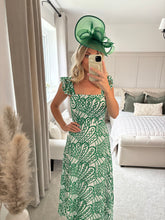 Load image into Gallery viewer, ORLA GREEN BRODERIE ANGLAISE DRESS