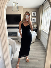 Load image into Gallery viewer, JESS BLACK LACE LINED SLEEVELESS MIDI DRESS